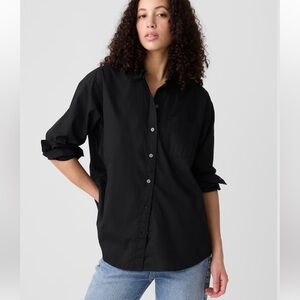 GAP Poplin Big Shirt Black Cotton